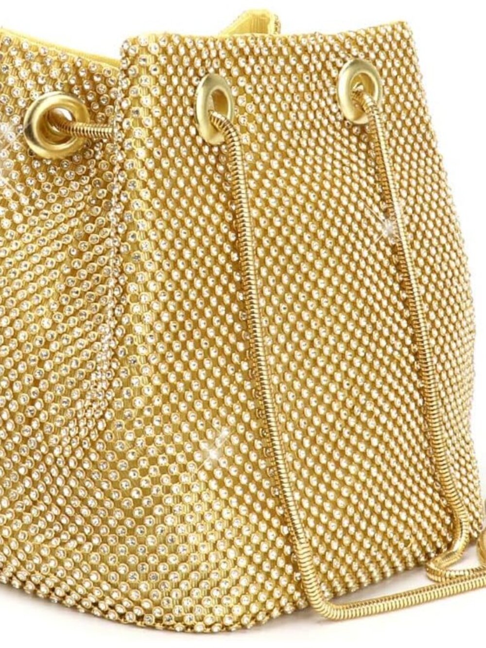 Women's Evening Bag- Upgraded Size Full Rhinestones Bucket Bag Shining Bag Shoul